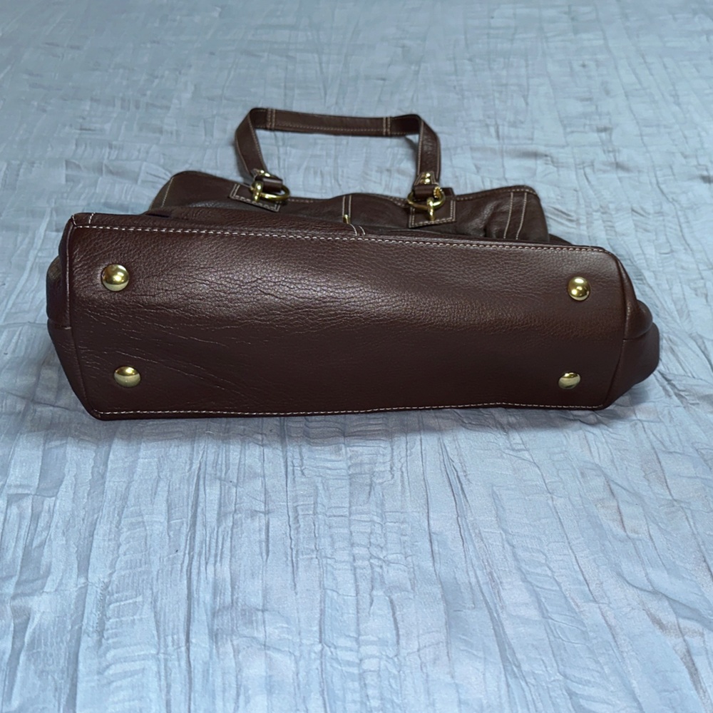 Coach Dark Brown Leather Shoulder Bag - Picture 6 of 8